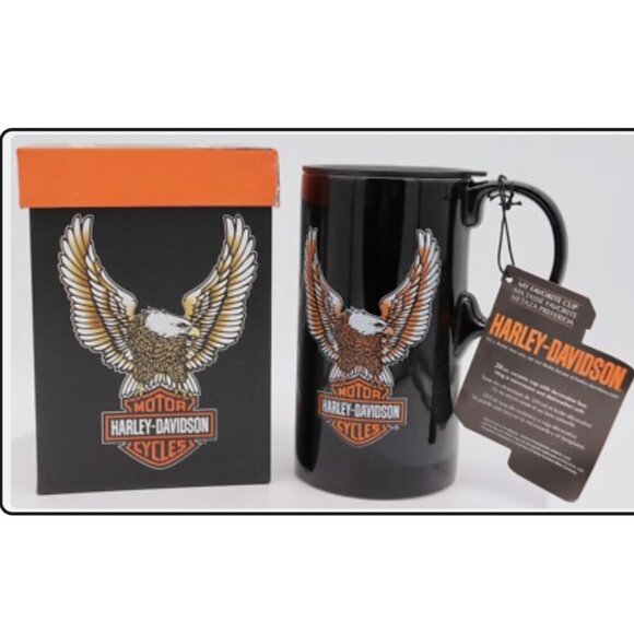 Harley-Davidson Ceramic Travel Mug With Eagle Logo & Gift Box - Picture 9 of 12